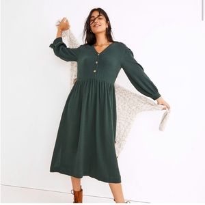Madewell Lightspun Button-Front Midi Dress NWOT